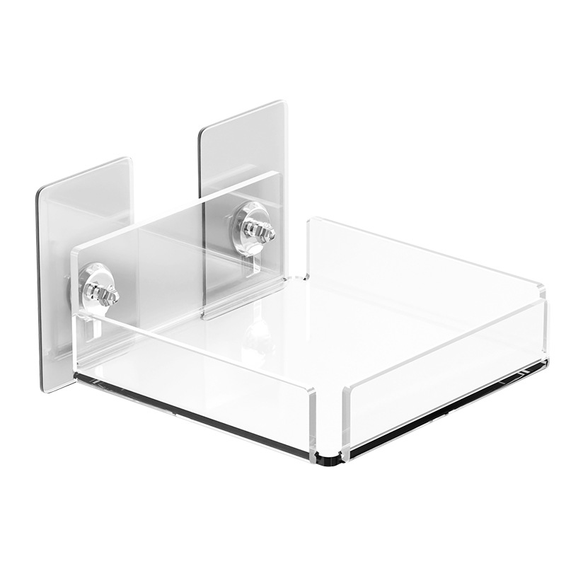 Soporte de monitoreo sin perforaciones de acrílico router Set-Top Box soporte para colgar en la pared estante universal de la cámara