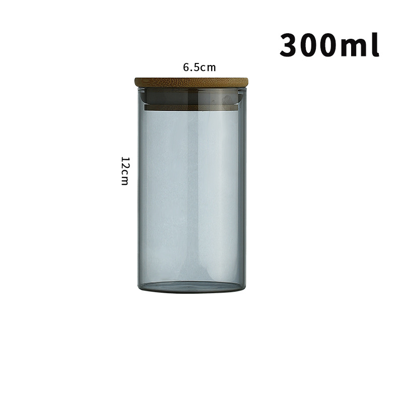 Botellas de vidrio negro transparente grandes y pequeñas para almacenar té, granos, especias y muestras de alimentos, frascos de almacenamiento sellados.