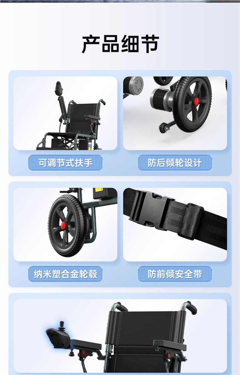 Gugao Electric Wheelchair Folding Lightweight Smart Fully Automatic Small Four-Wheel Scooter for the Elderly and Disabled