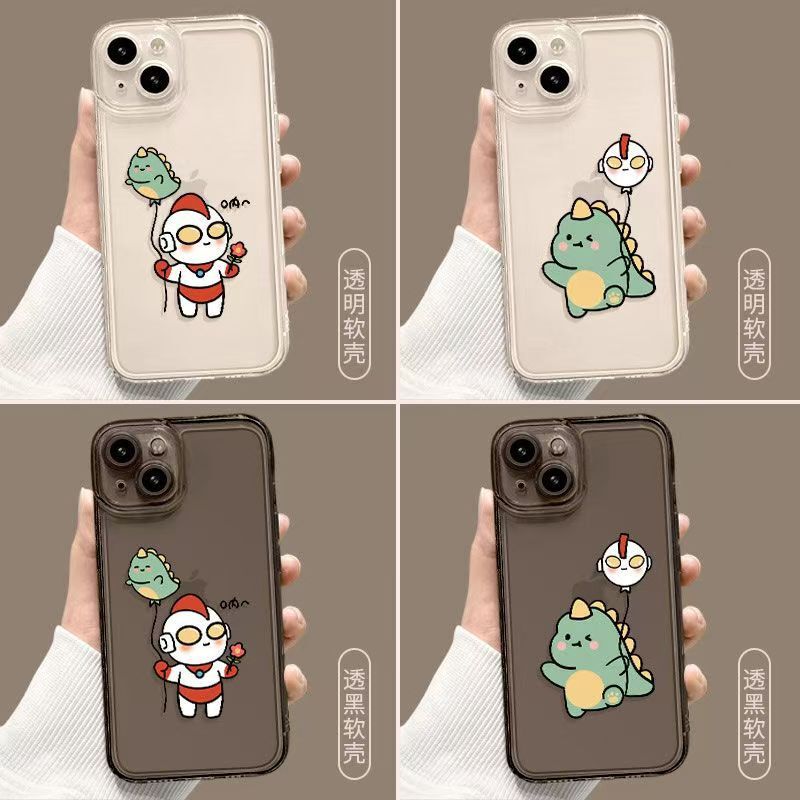 For iphone16promax mobile phone case simple thick transparent apple 15 anti-fall 14 space shell 13/12