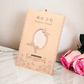 黄色韩文丝袜包装盒防蚊袜纸盒镂空袜子包装盒子创意礼盒镂空设计