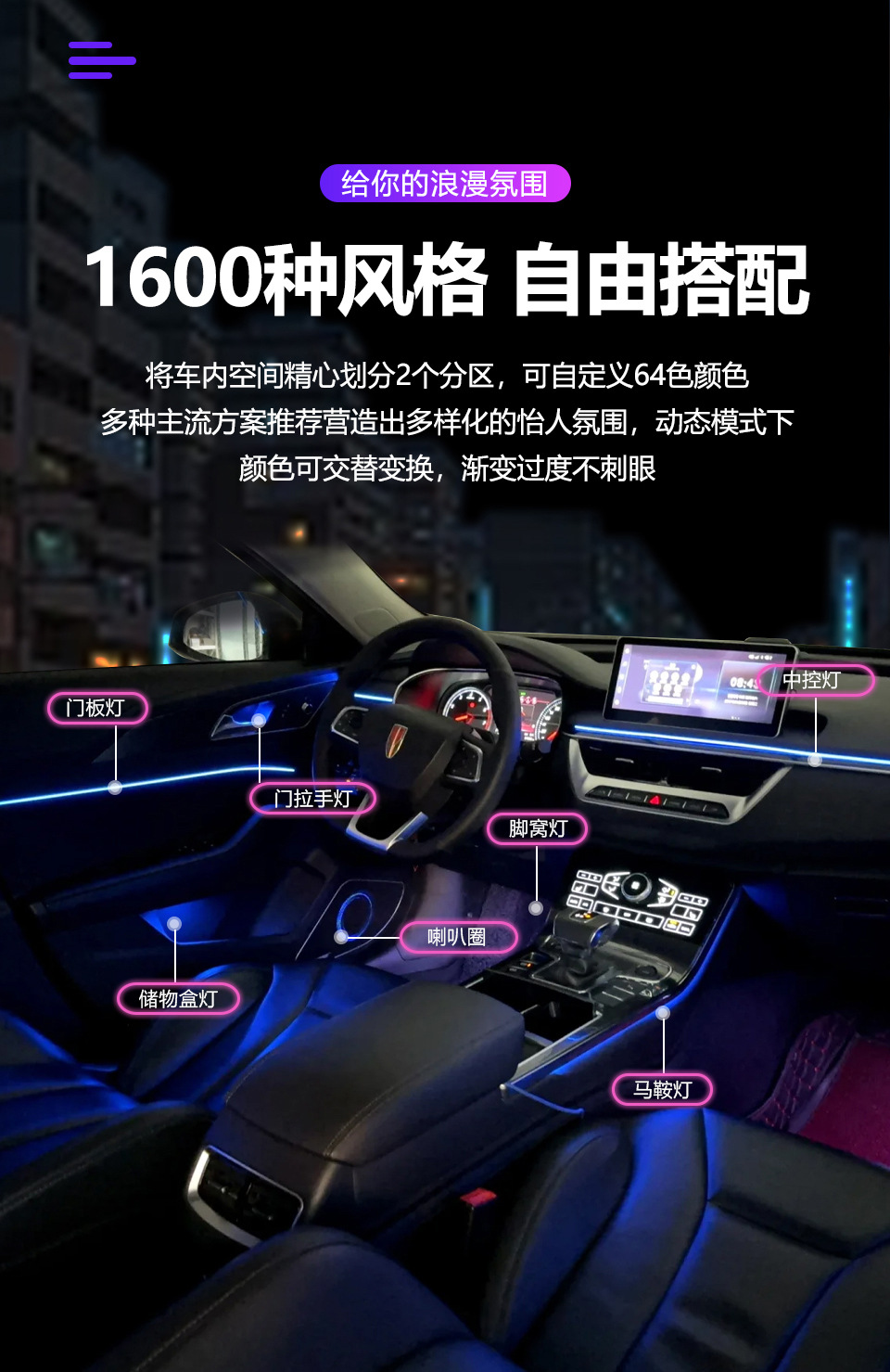 Red Flag H5 Atmosphere Lamp Car Supplies Decoration 23 Modified 22 Special Interior Interior Car 24 Streamers Original Factory Atmosphere