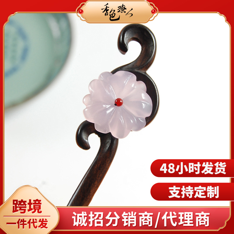 Creative retro classic Chinese hairpin ebony sandalwood