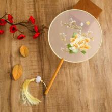 新款苏绣古风团扇双面绣团扇绕丝工艺汉服配饰舞蹈工艺扇厂家批发