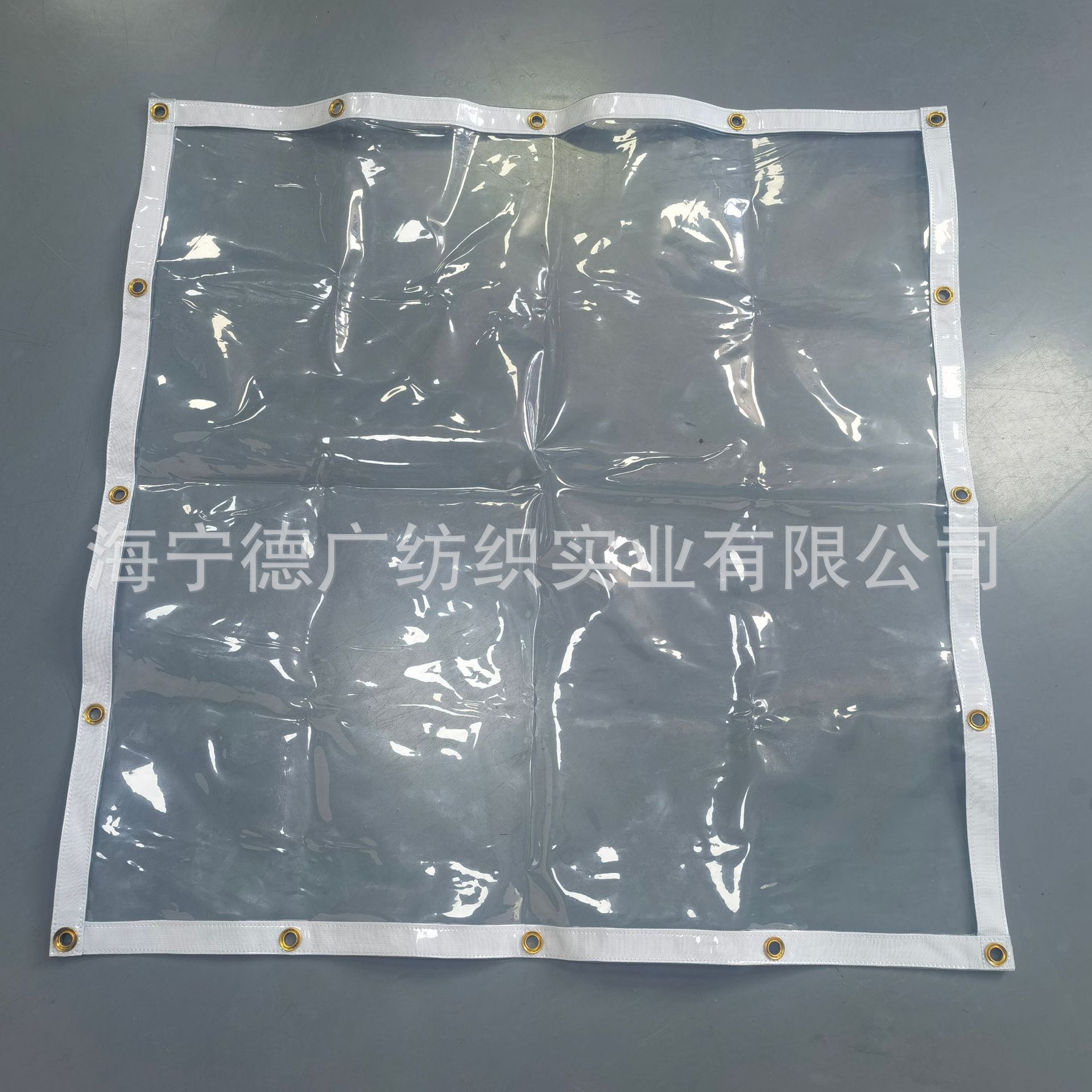 20mil 超透PVC透明篷布帘 PVC透明隔断 配织带铜扣