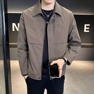 New Fashion Jacket Men's Spring and Autumn Windproof Youth Handsome All-match Lapel Casual Jacket Top
