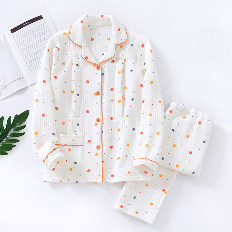 라펠-에어 코튼-폴카 도트-화이트