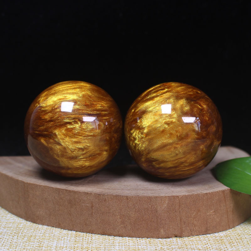 New gold silk Willow hand ball 5cm black coral Willow health ball handle ornaments