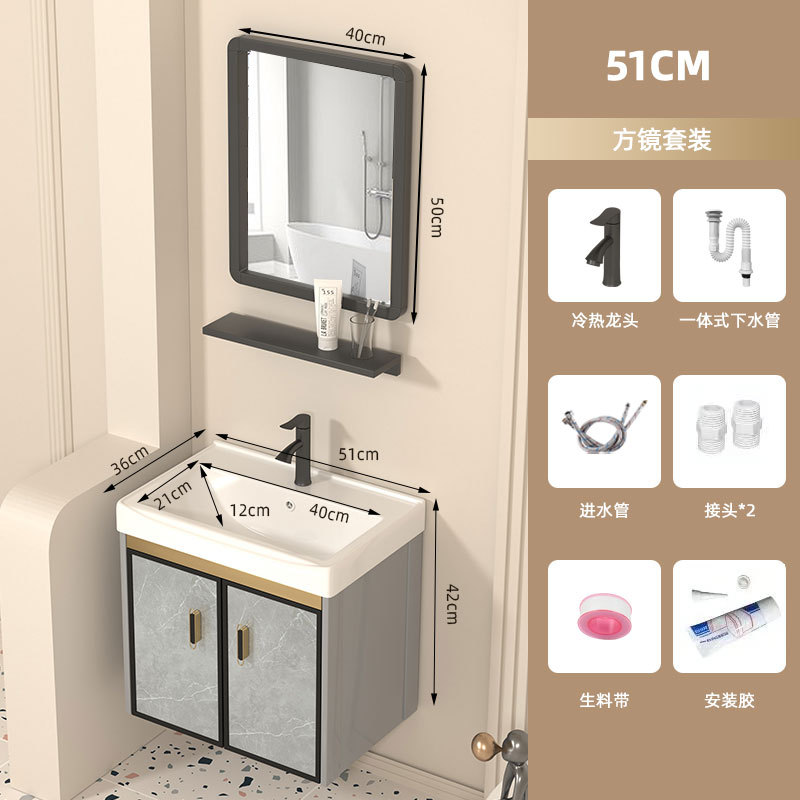 Baño de baño espacio gabinete de baño de aleación de aluminio impermeable a prueba de agua humedad lavabo resistente a la corrosión lavabo balcón cerámica