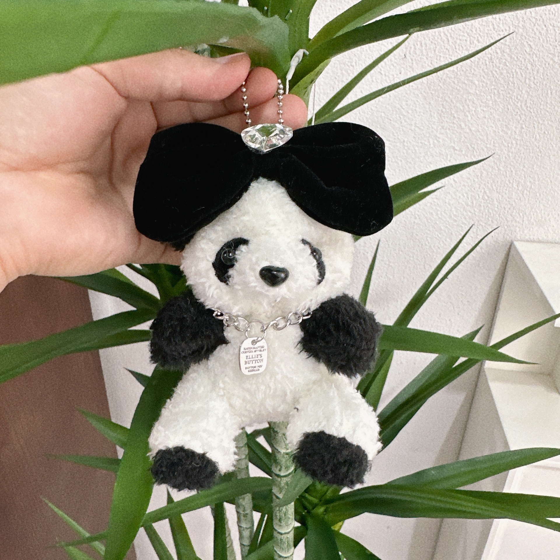 팬더 알파벳 명판 가방 걸이