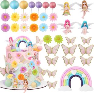 Fairy Cake Decoration Fairy Statue Daisy Butterfly Fairy Cake Decoration Girl Birthday Party Baby Shower