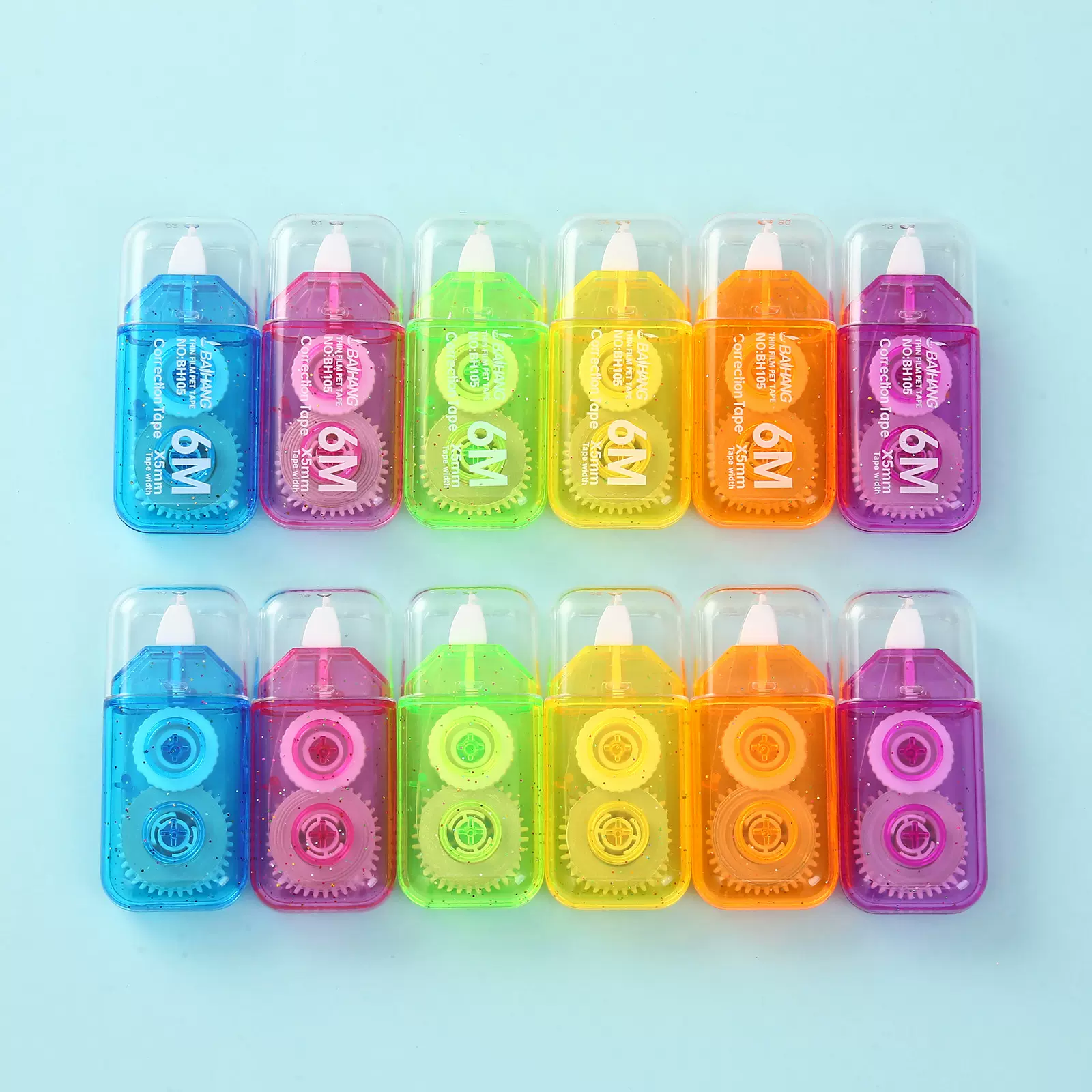 高颜值修正带 小学生专用便携涂改带 不断带静音6m改正带厂家批发