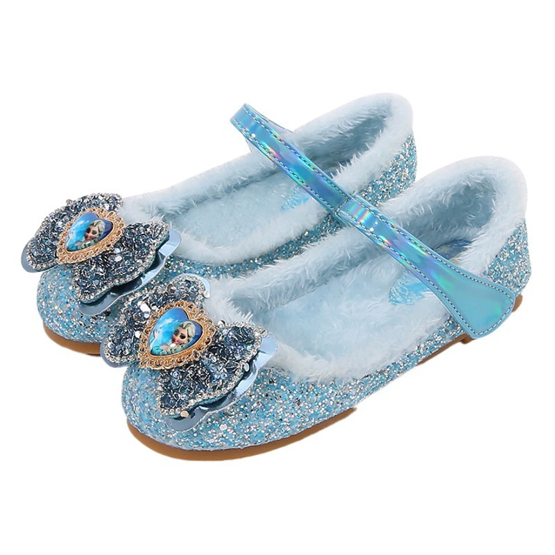 Хлопковая обувь для девочек, обувь принцессы, осенне-зимняя новая детская обувь Мао, детская обувь Aisha Crystal, детская обувь для девочек на флисовой подкладке