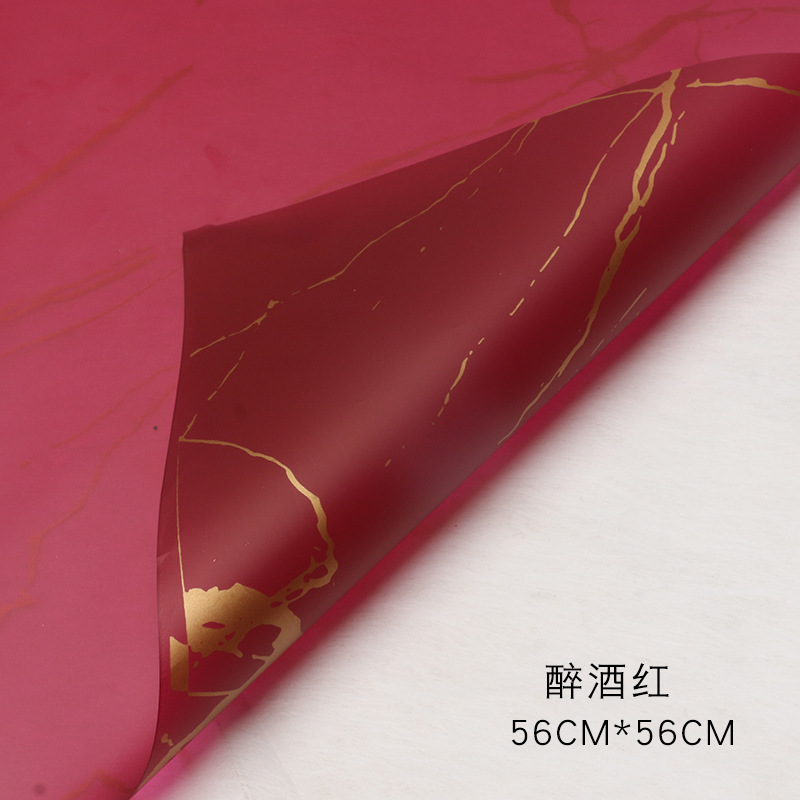 Patrón de mármol dorado Papel de embalaje de flores impermeable engrosado Papel mate Papel de embalaje de ramo Papel de embalaje Hansu al por mayor