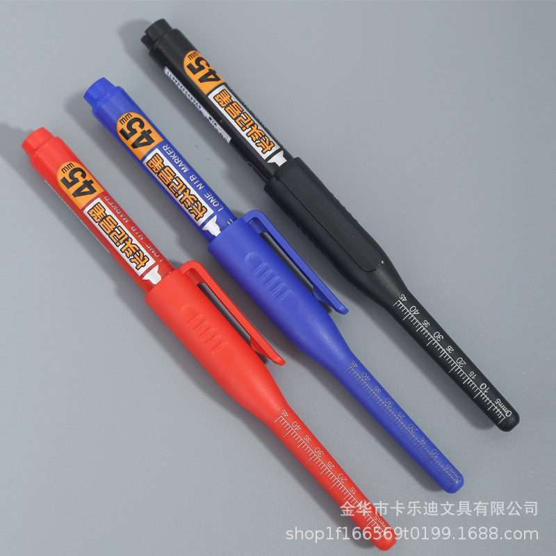 45mm marcador de cabeza larga puede agregar tinta al sitio de trabajo de carpintería de vidrio del trazador de línea de pluma de aceite a prueba de agua de boca larga