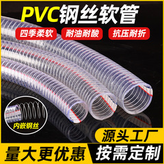 鋼線ホースメーカー透明鋼線パイプ農業用プラスチック軟水パイプ工業用輸送オイルパイプ PVC ホース