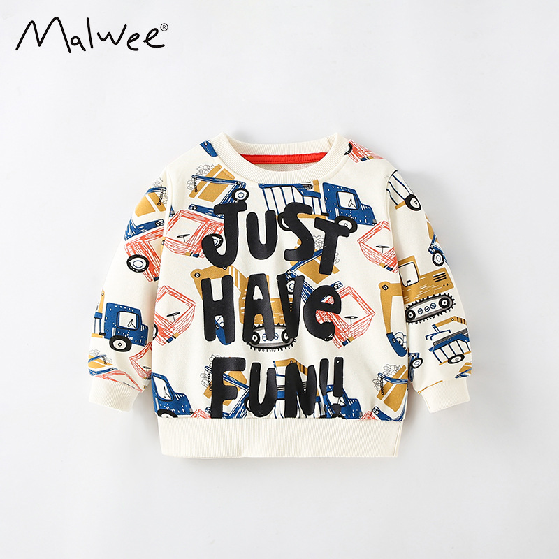 En stock malwee niños ropa otoño nuevo europeo y americano de los niños carta impresa manga larga bottoming suéter los niños