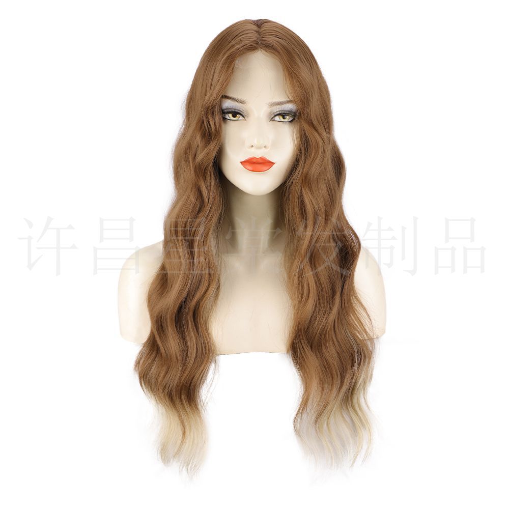 Naiste pikk lokkis parukas lace front lainelise soenguga_voghion.com