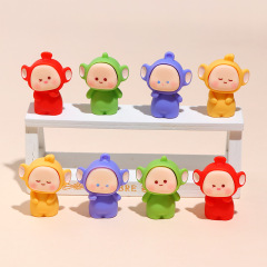 漫画かわいいテレタビーズ人形トレンディなかわいい diy 装飾アクセサリーミニ車のデスクトップ装飾品
