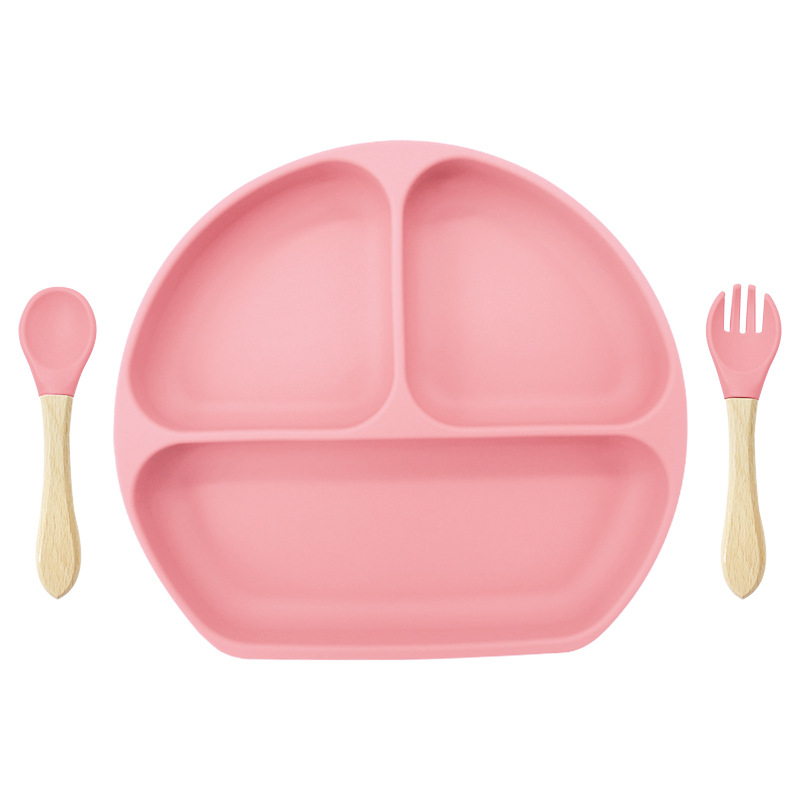 핑크 (웃는 얼굴 접시 나무 포크 스푼 361g)