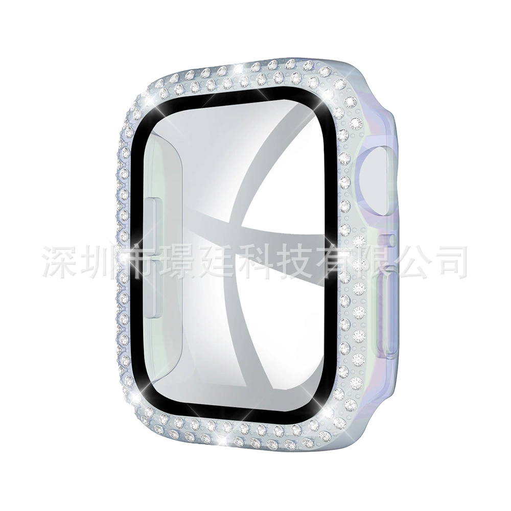 Suitable for Apple Double Diamond Frame Steel Case PC case PC case Apple Watch8/SE/7/6/5/4/32