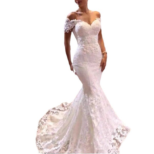 2025 new one-shoulder backless lace bride wedding European and…