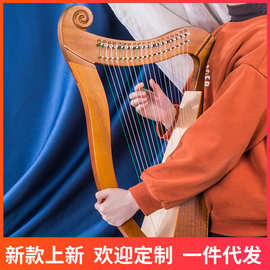 厂家批发小竖琴半键莱雅琴19弦15弦箜篌便携式小型lyre里拉琴易学