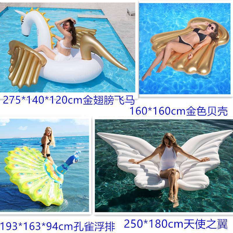 跨境浮排原版成人水上充气坐骑独角兽浮床大黄鸭游泳圈水上娱乐-阿里巴巴