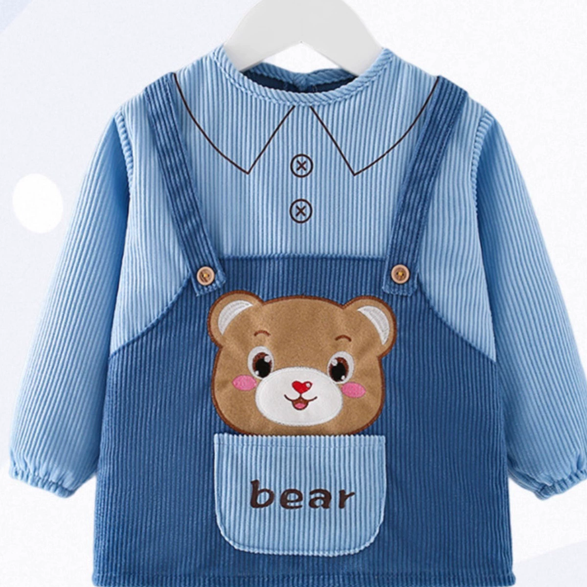 Детский халат из вельвета с обратной застежкой, весенне-осенний детский нагрудник для мальчиков и девочек, водонепроницаемый нагрудник с защитой от грязи, защитная одежда