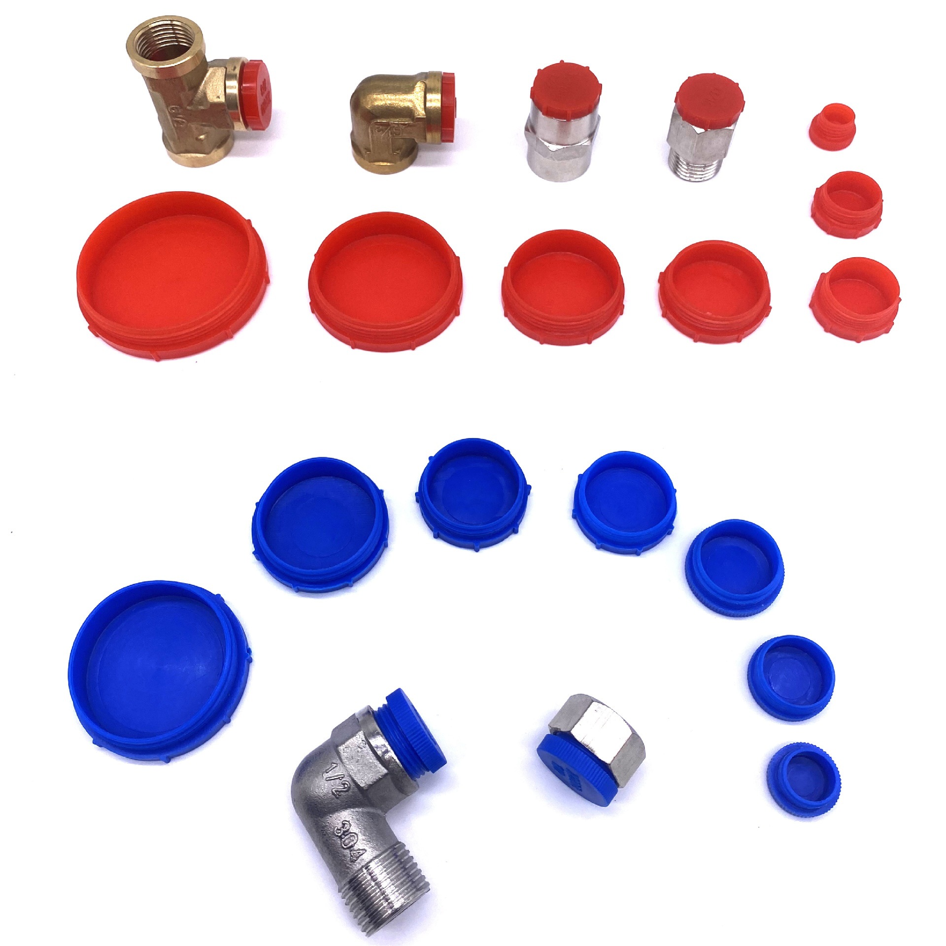 PE塑料螺纹内塞防尘盖螺纹堵头红蓝孔塞闷头螺纹保护套英美制X20