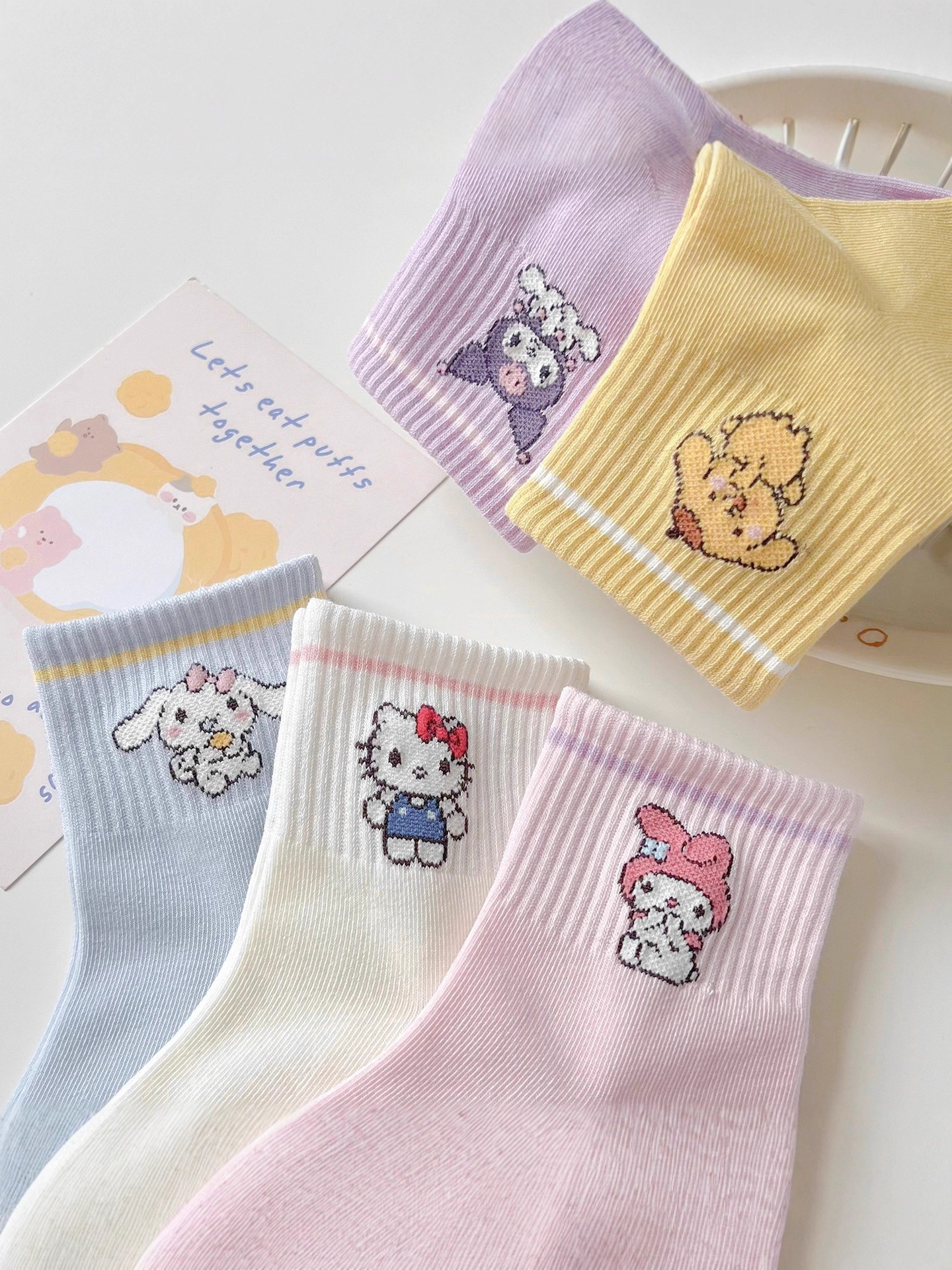 Cotton children's cartoon demi-season knee socks, mid-length, suitable for spring and autumn 2