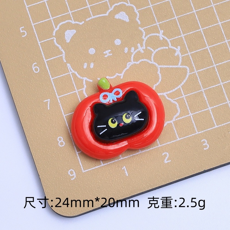 可爱苹果小黑猫卡通diy饰品配件奶油胶树脂小配件洞洞鞋扣材料包|undefined