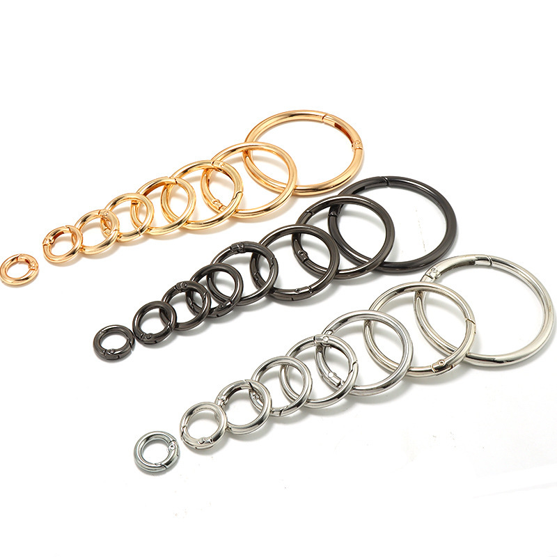 オープンスプリングバックルバッグハードウェア diy ジュエリーアクセサリーバッグバックルスプリングリングキーホルダーベルトラウンドバックル|undefined