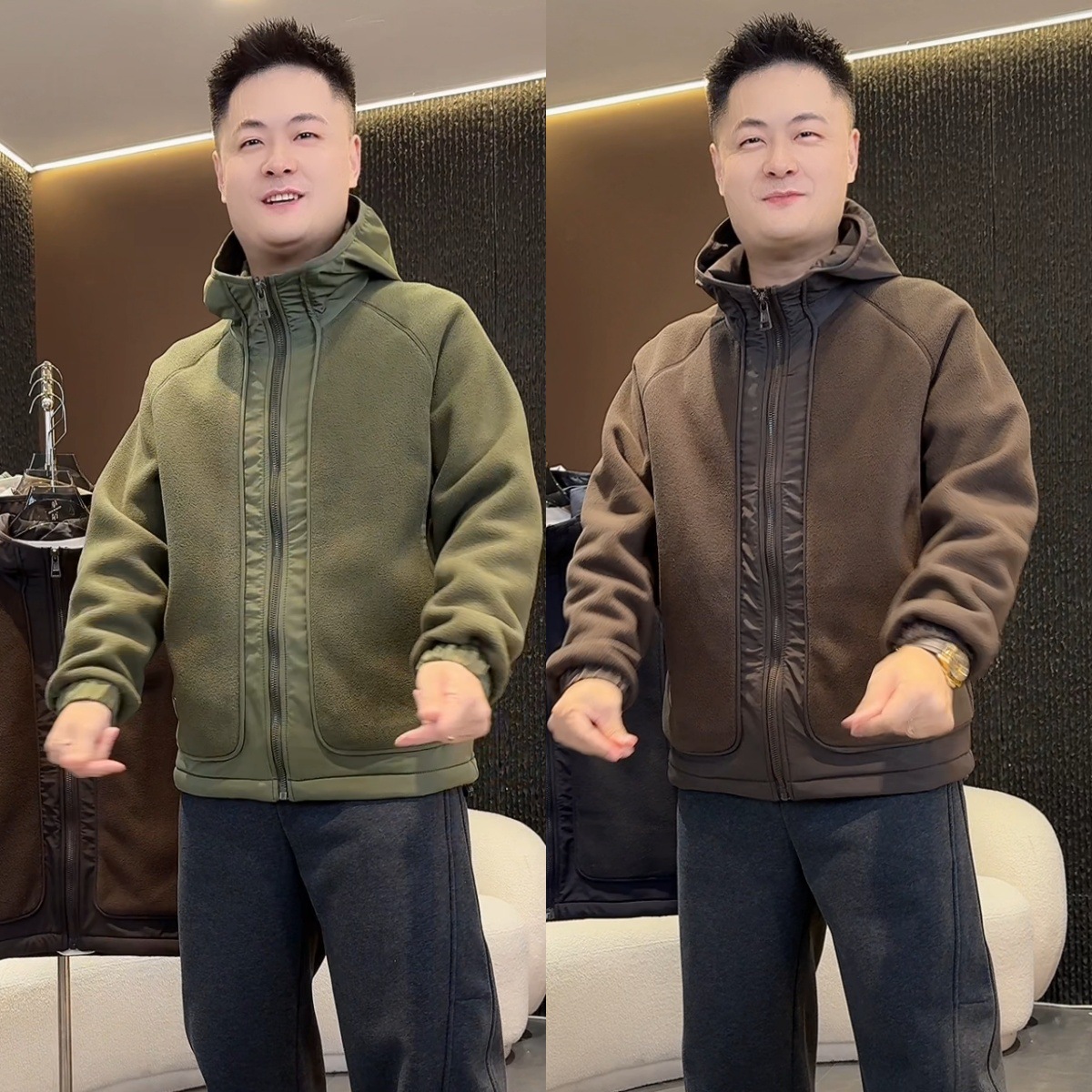 高端气质洋气时尚潮流男士运动休闲复古小众宽松舒适高级感夹克