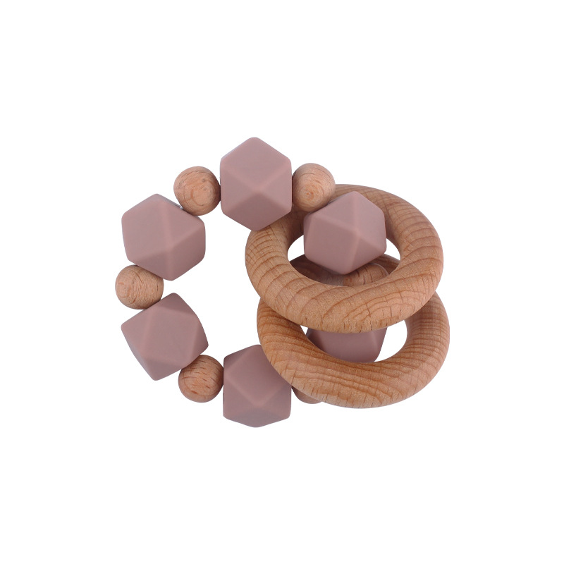Nuevos suministros para bebés Beech teether pulsera bebé creativo silicona mordedura gel molar juguete AliExpress Nuevo