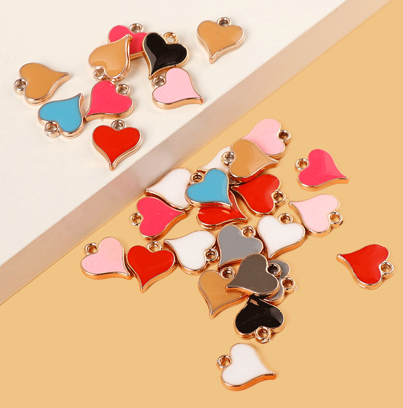 DIY Jewelry Accessories Classification 1 Piece 12 * 14mm Hole 2~2.9mm Plastic Heart Shape DIY Jewelry Accessories Pendant