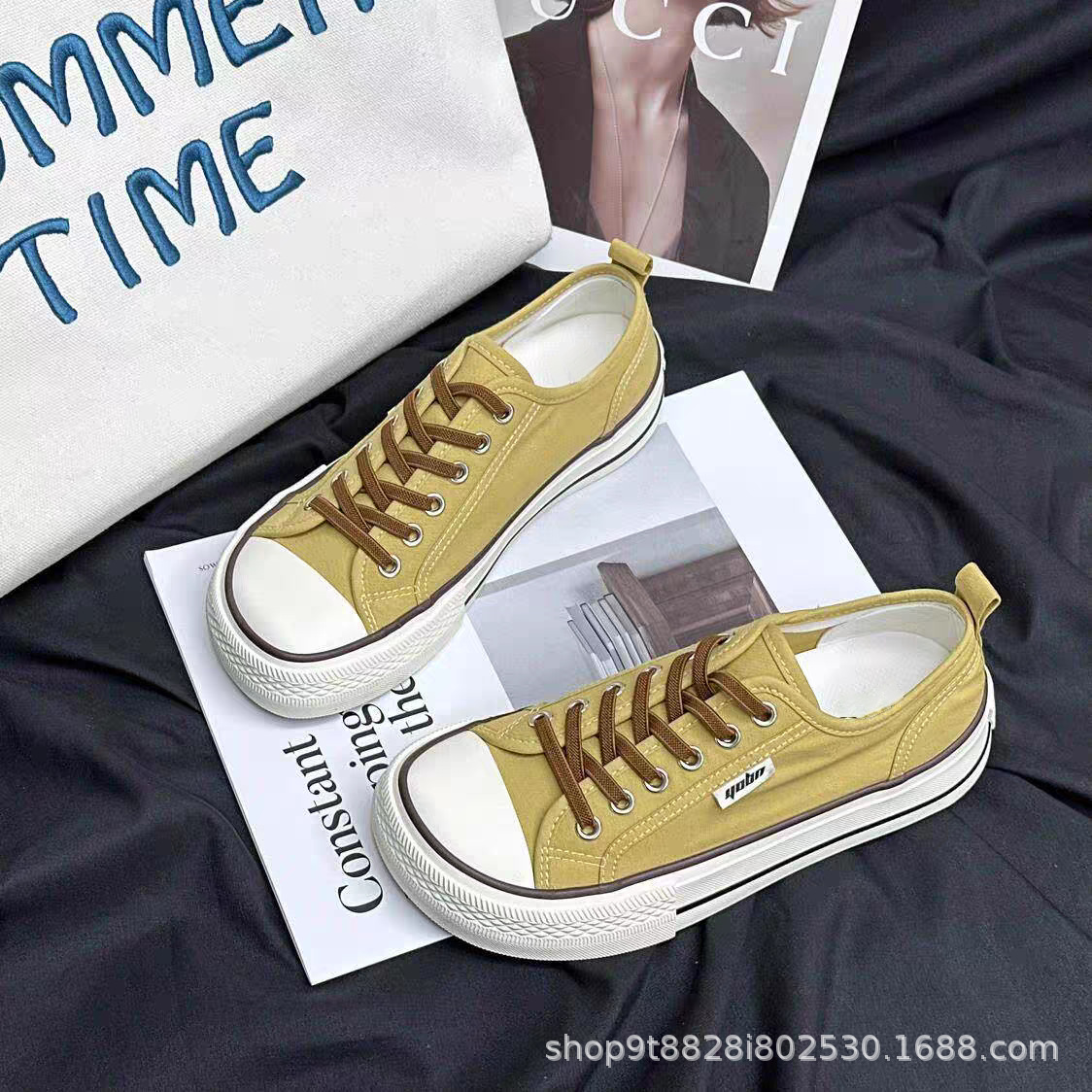 Aumentar la altura de una sola pie zapatos de lona para mujeres verano 2026 zapatos de skate casuales transpirables contra el color universal con banda elástica de suela suave