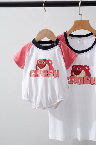 Parent-child summer clothing, short-sleeved T-shirts, whole family mother-in-law, mother-in-law and baby clothes, family of three, four, hundred-day baby photo