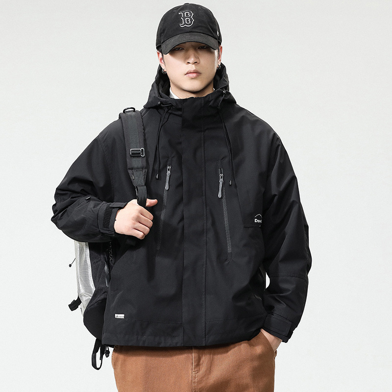 Autumn New jacket men's loose plus size outdoor mountaineering skiing tooling detachable casual jacket fashion brand