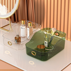 Transparent open-top storage box, pet home bedroom study desk clothing storage box, light luxury cosmetic storage box