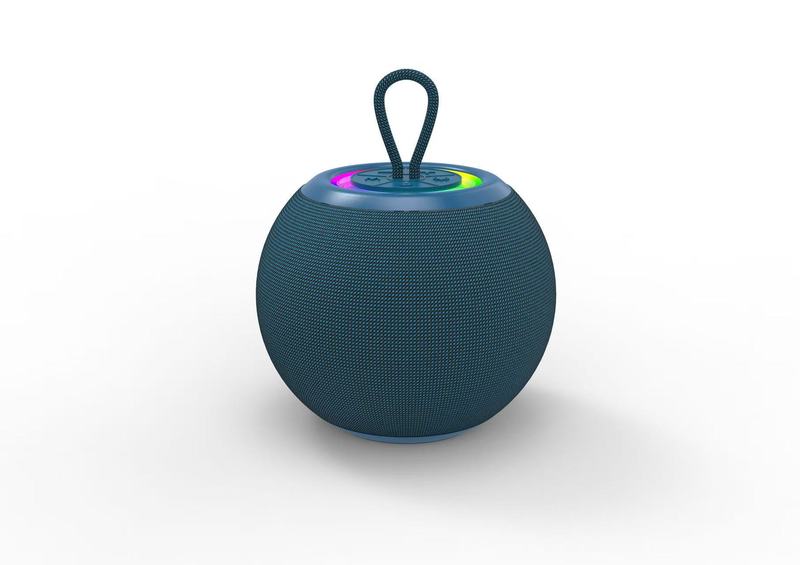 新しいクロスボーダーファブリックラウンドクリエイティブギフトポータブルデスクトップRGBライト屋外サブウーファーBluetoothスピーカー|undefined