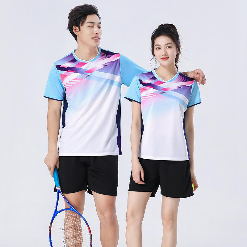 Quick-Drying Badminton Suit, Breathable Tennis Suit, Unit Group Purchase, Printed Men's and Women's Badminton Suit, Competition Team Uniform