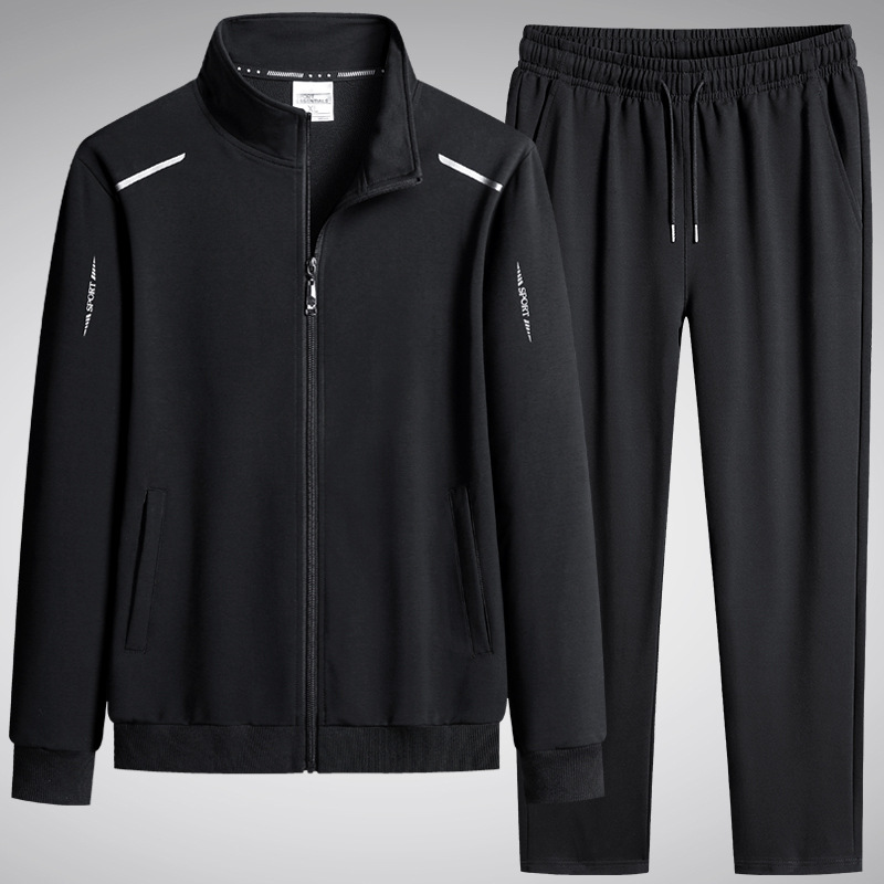 Trajes casuales de algodón transfronterizos primavera y otoño hombres nuevos suéter suelto de mediana edad hombre de cuello grande ropa deportiva