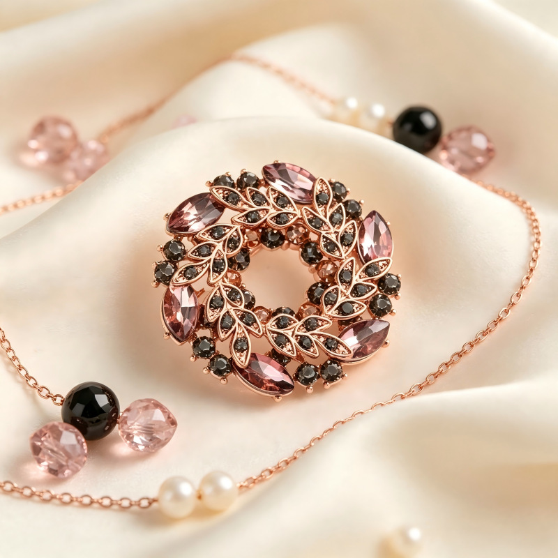 Fashion Light Luxury Style Bauhinia Flower Brooch Niche Design Elegant Vine Corsage New Suit Pin Accessories