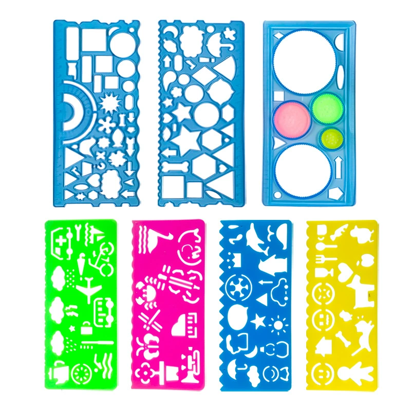 Многофункциональная сменная линейка канхуа рукописный газетный шаблон для рисования Учащиеся начальной школы Рисование линейки живопись полая волновая линейка