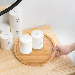 木质现代简约款可旋转托盘调味品化妆品收纳盘颜色尺寸材质可更改