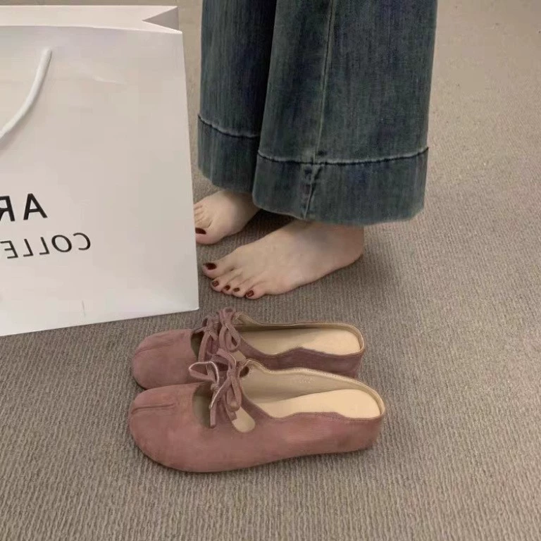 Женские летние мюли на танкетке с круглым носком, бантом и внутренним утолщением, в стиле ретро-леса.