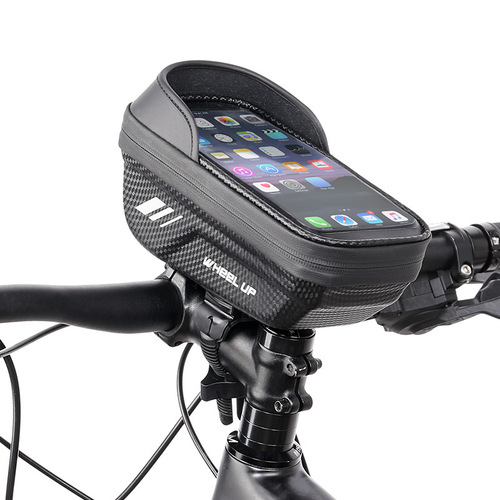 Wheelup International EVA Hard Shell Bicycle Saddle Bag, Front Bar Bag, Mountain Bike Waterproof Phone Bag with Touch Screen, Top Tube Saddle Bag
