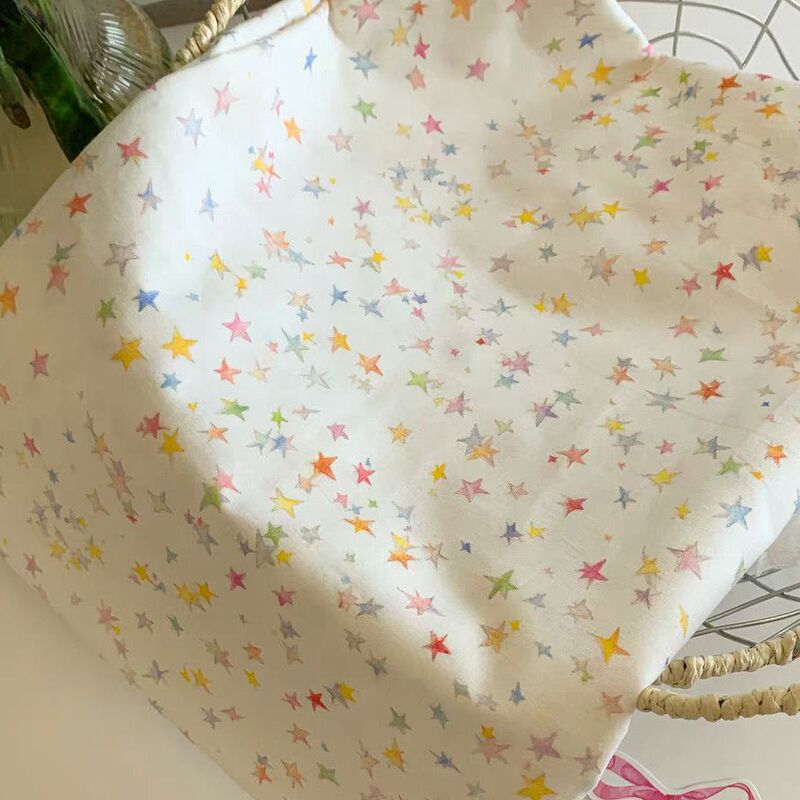 Cartoon colorful pentagram tablecloth, high aesthetic value, off-white base, handmade DIY velvet fabric for doll clothes