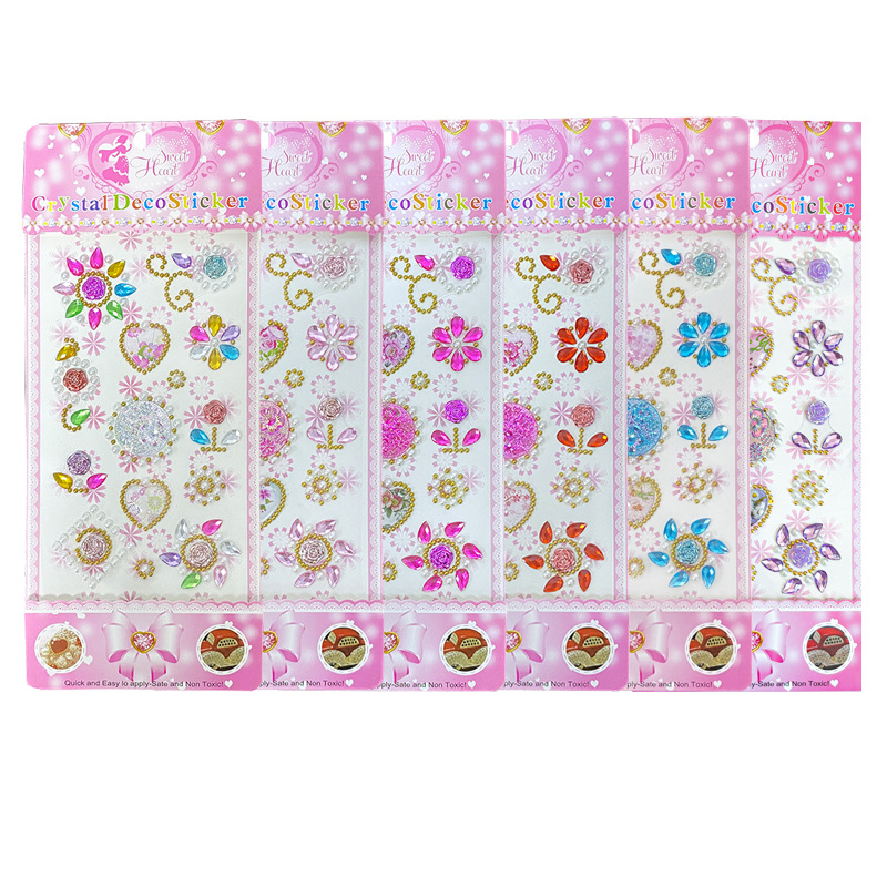 바람 자동차 스타일 보석 스티커 6 가지 색상이 반복되지 않습니다.